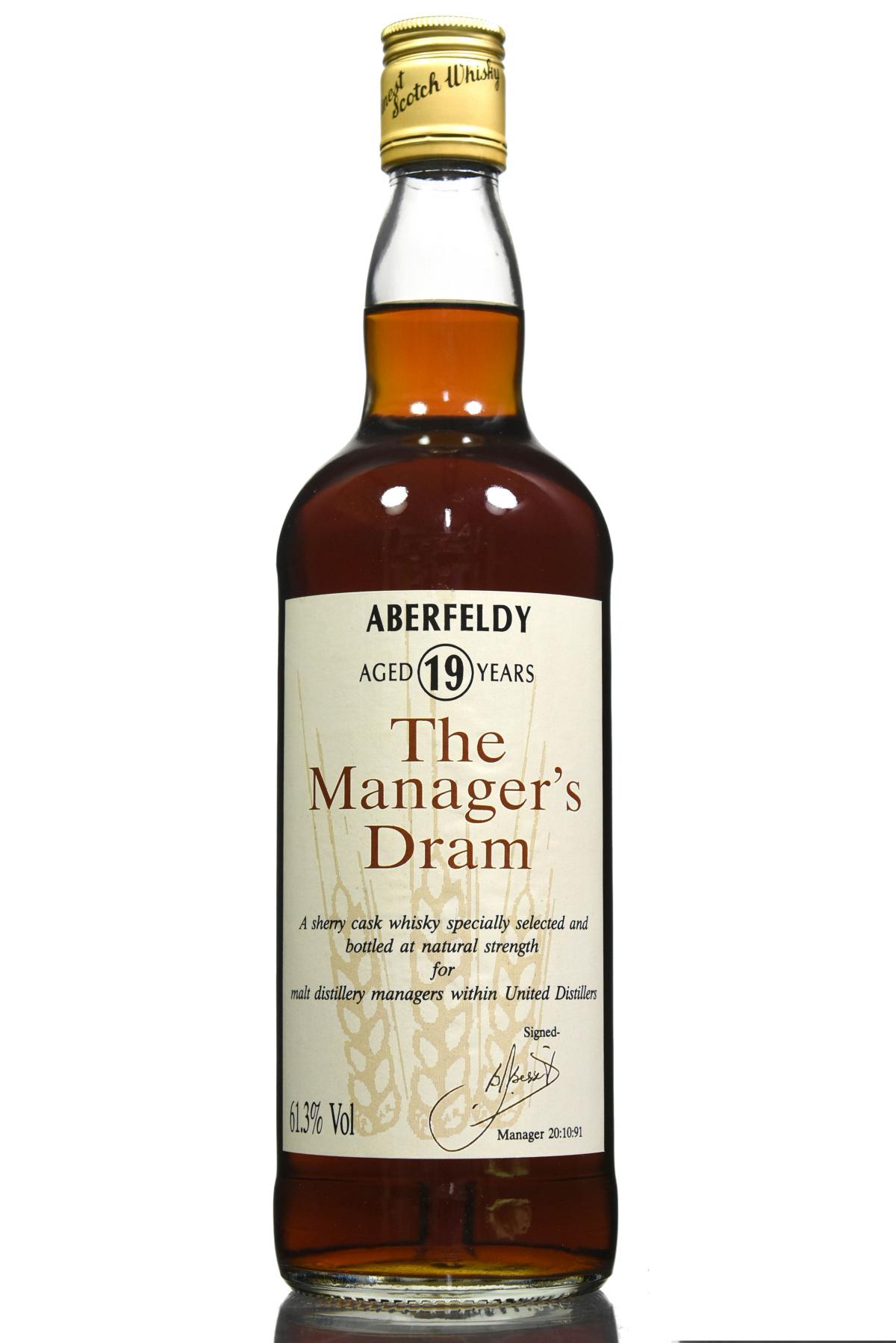 Aberfeldy 19 Year Old - Managers Dram 1991