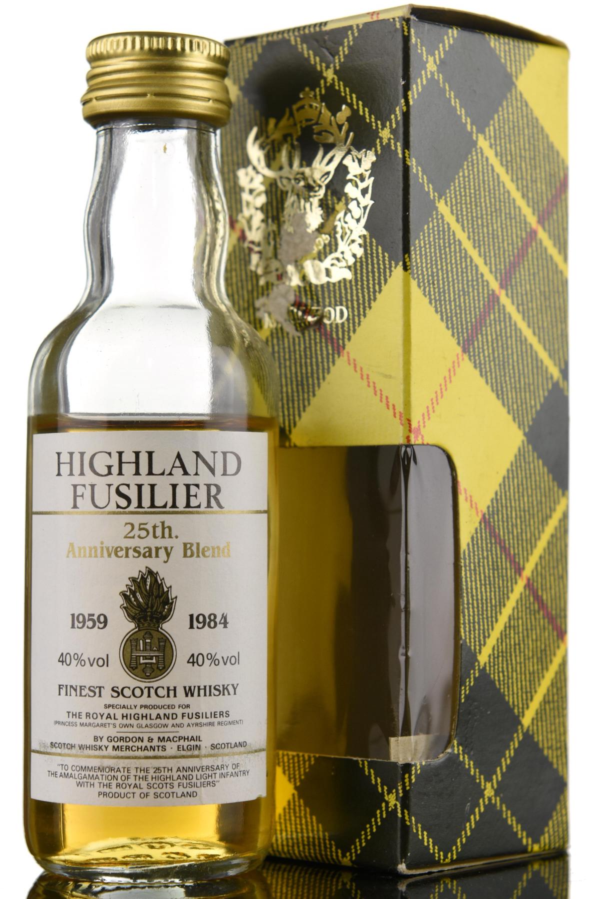 Highland Fusilier 25th Anniversary - Gordon & MacPhail Miniature