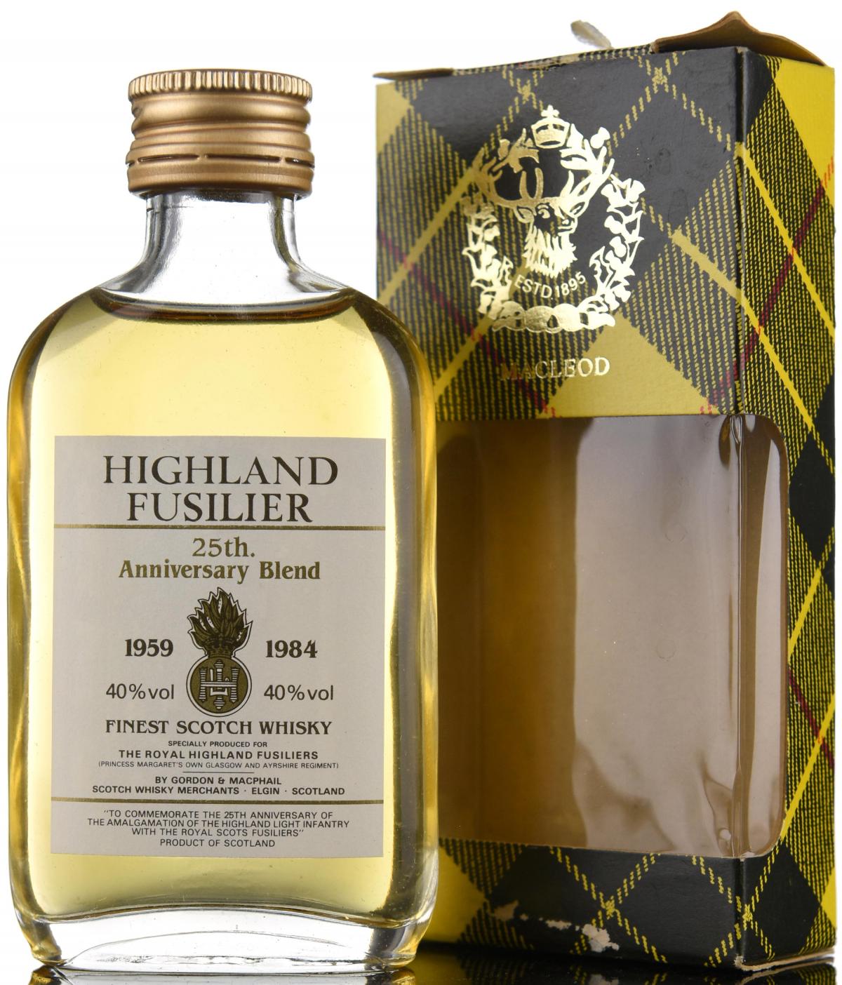 Highland Fusilier 25th Anniversary - Gordon & MacPhail Miniature