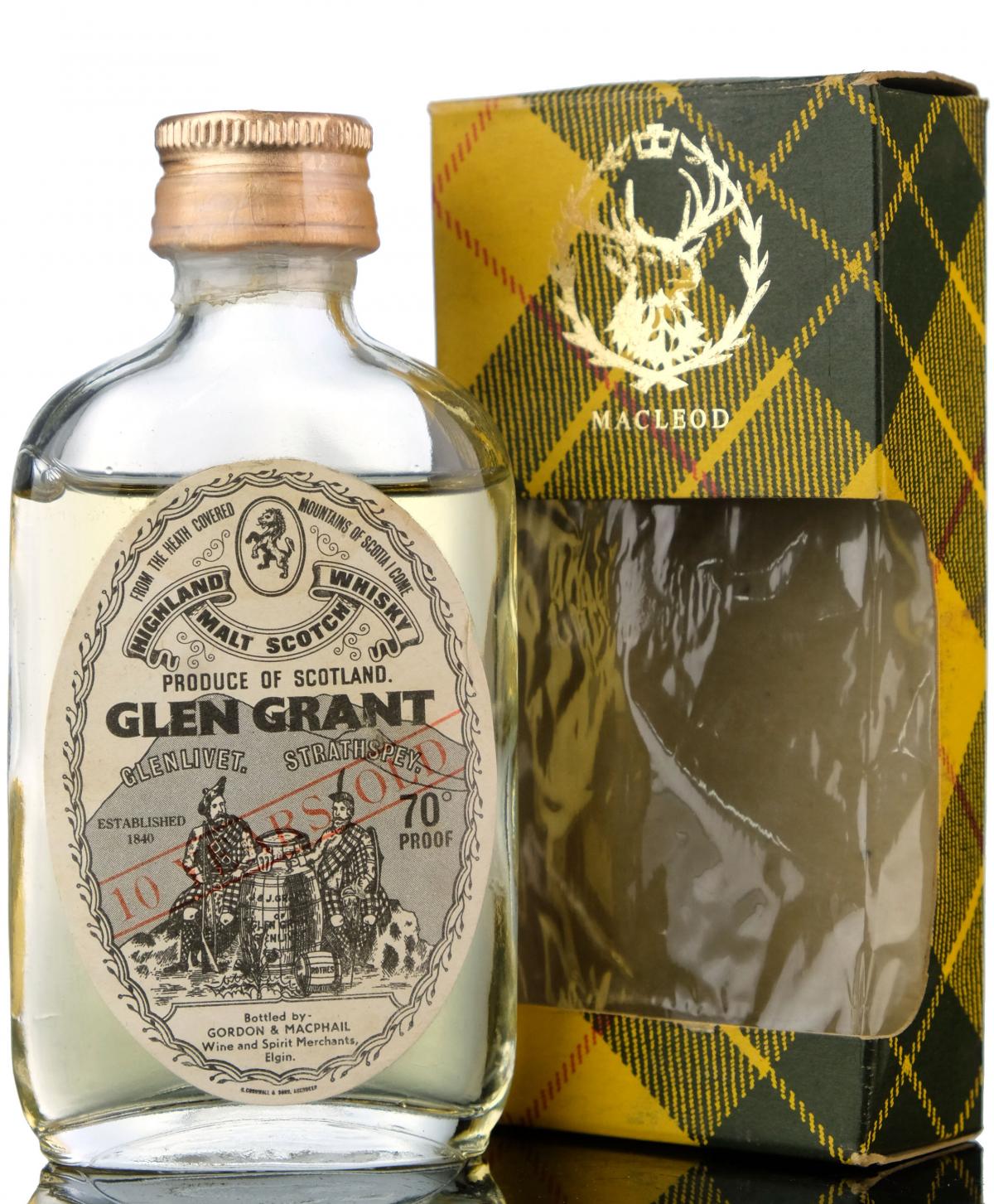 Glen Grant 10 Year Old - 70 Proof - Gordon & MacPhail Miniature