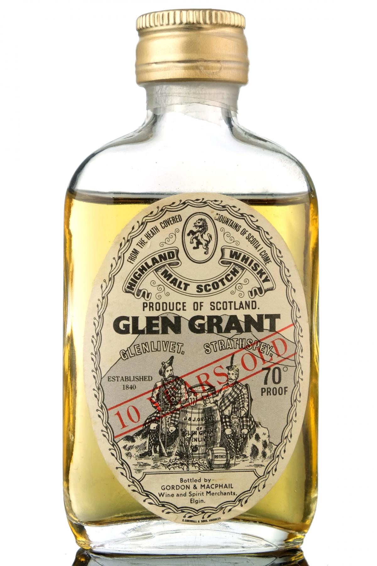 Glen Grant 10 Year Old - 70 Proof - Gordon & MacPhail Miniature