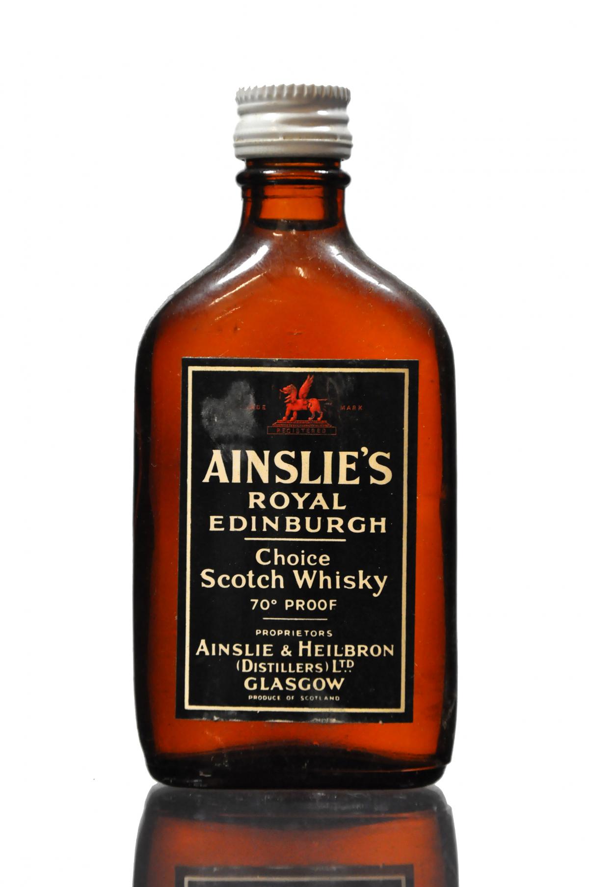 Ainslies Royal Edinburgh - 70 Proof Miniature