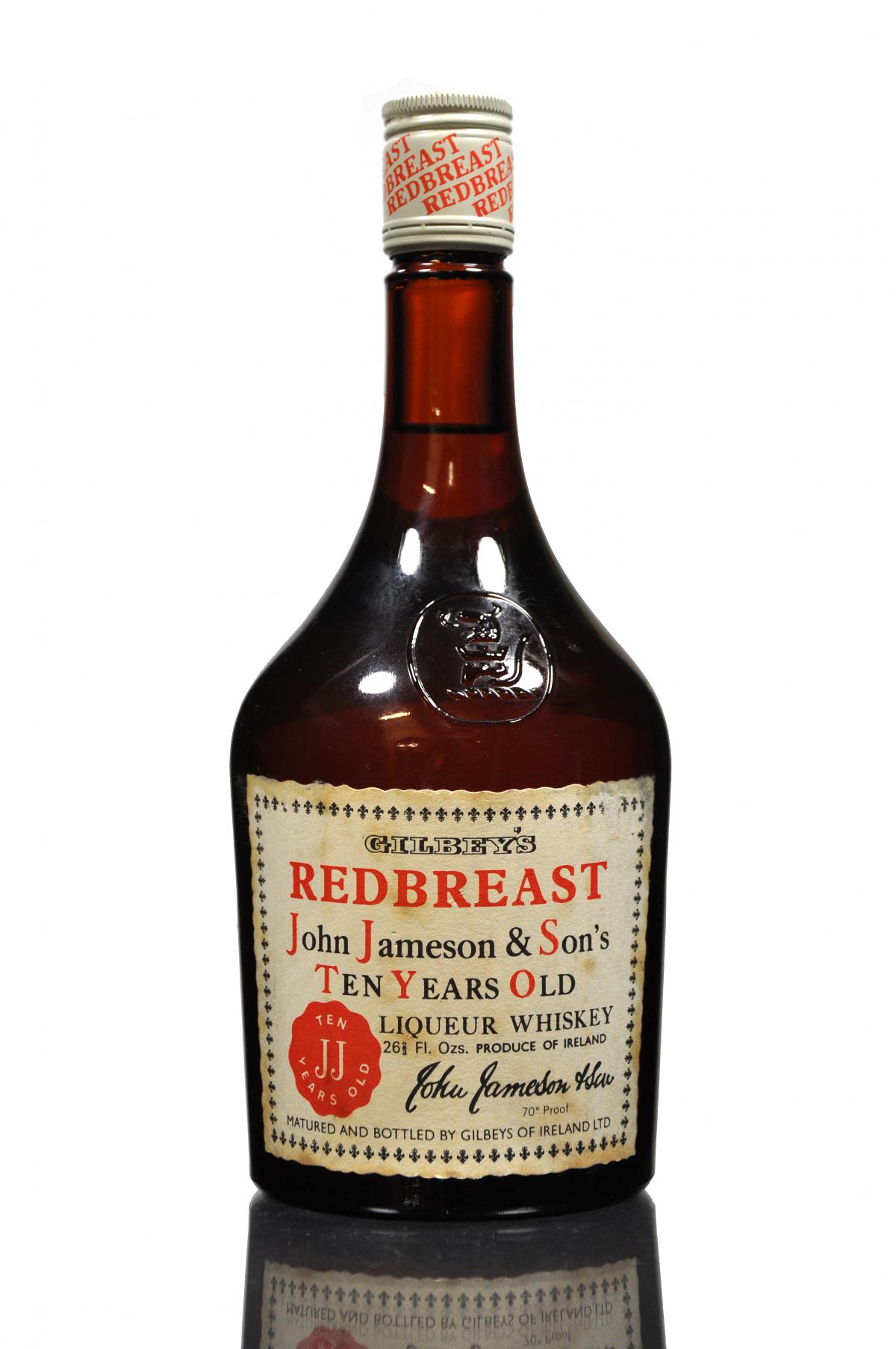 Gilbeys Redbreast 10 Year Old - Irish Whiskey 1960s