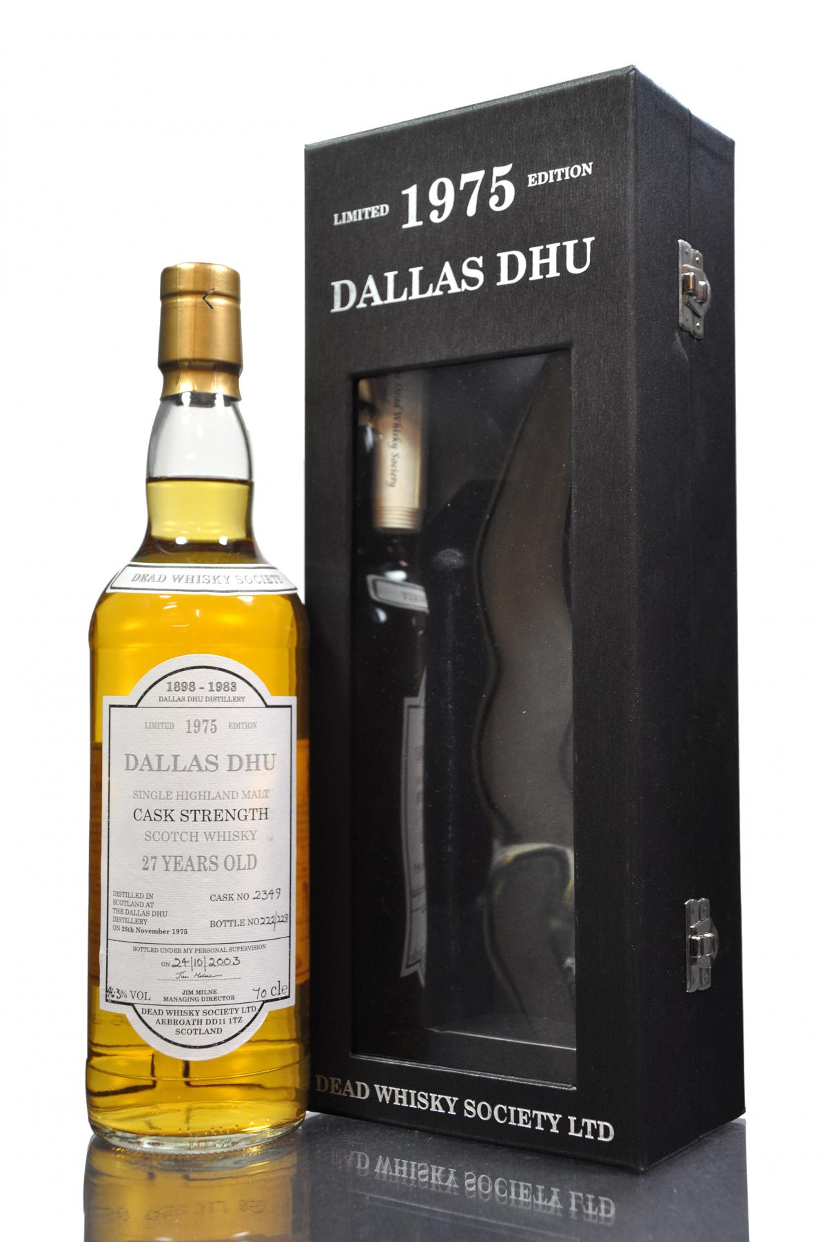 Dallas Dhu 1975-2003 - 27 Year Old - Dead Whisky Society