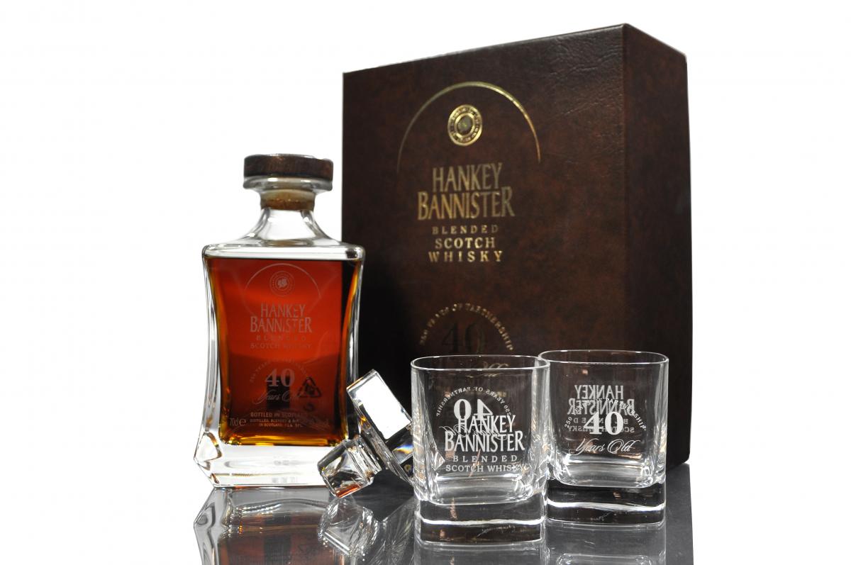 Hankey Bannister 40 Year Old - 250th Anniversary - Glencairn Crystal Decanter & Glasses