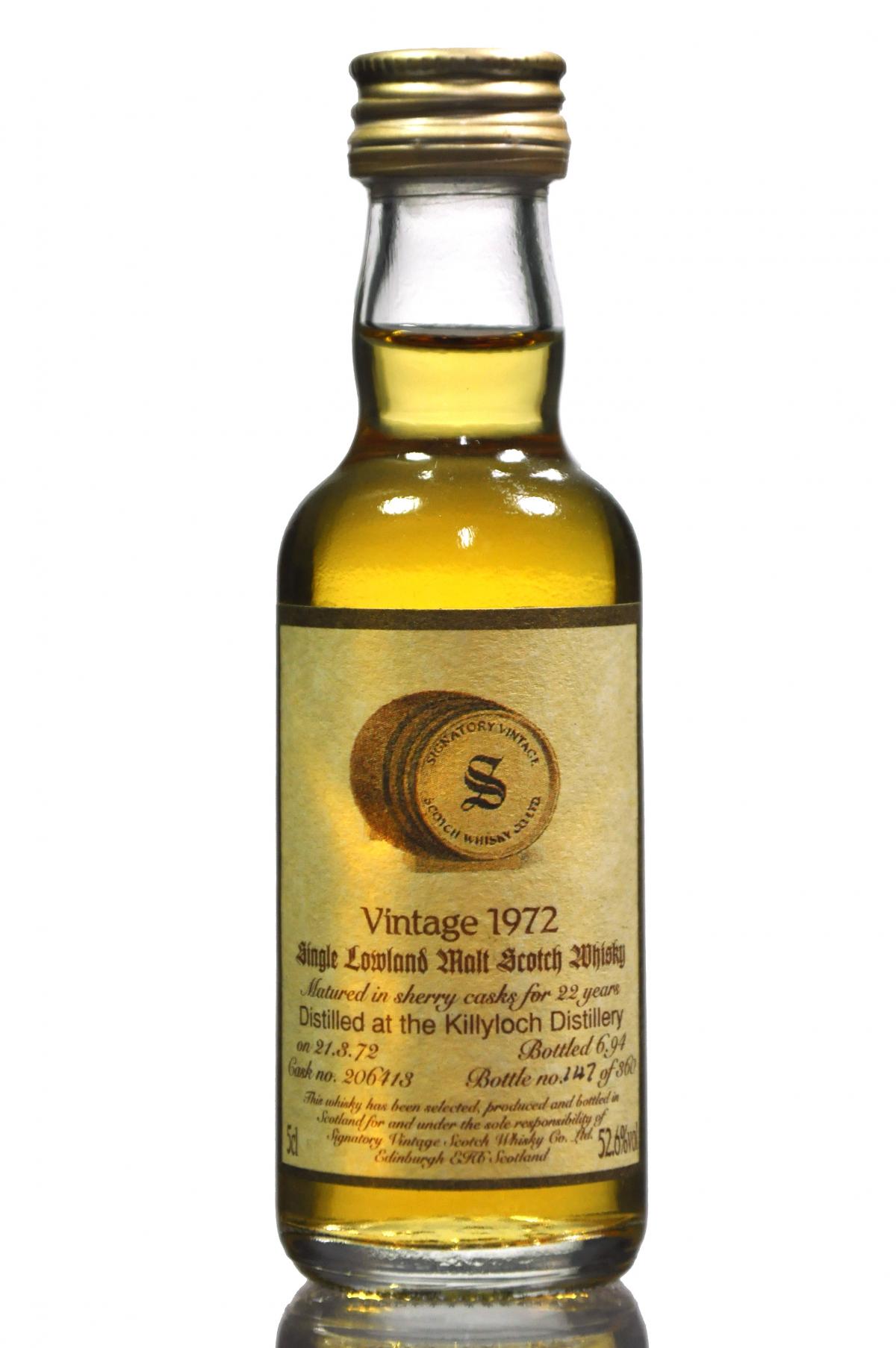 Killyloch 1972-1994 - 22 Year Old - Signatory Vintage Miniature