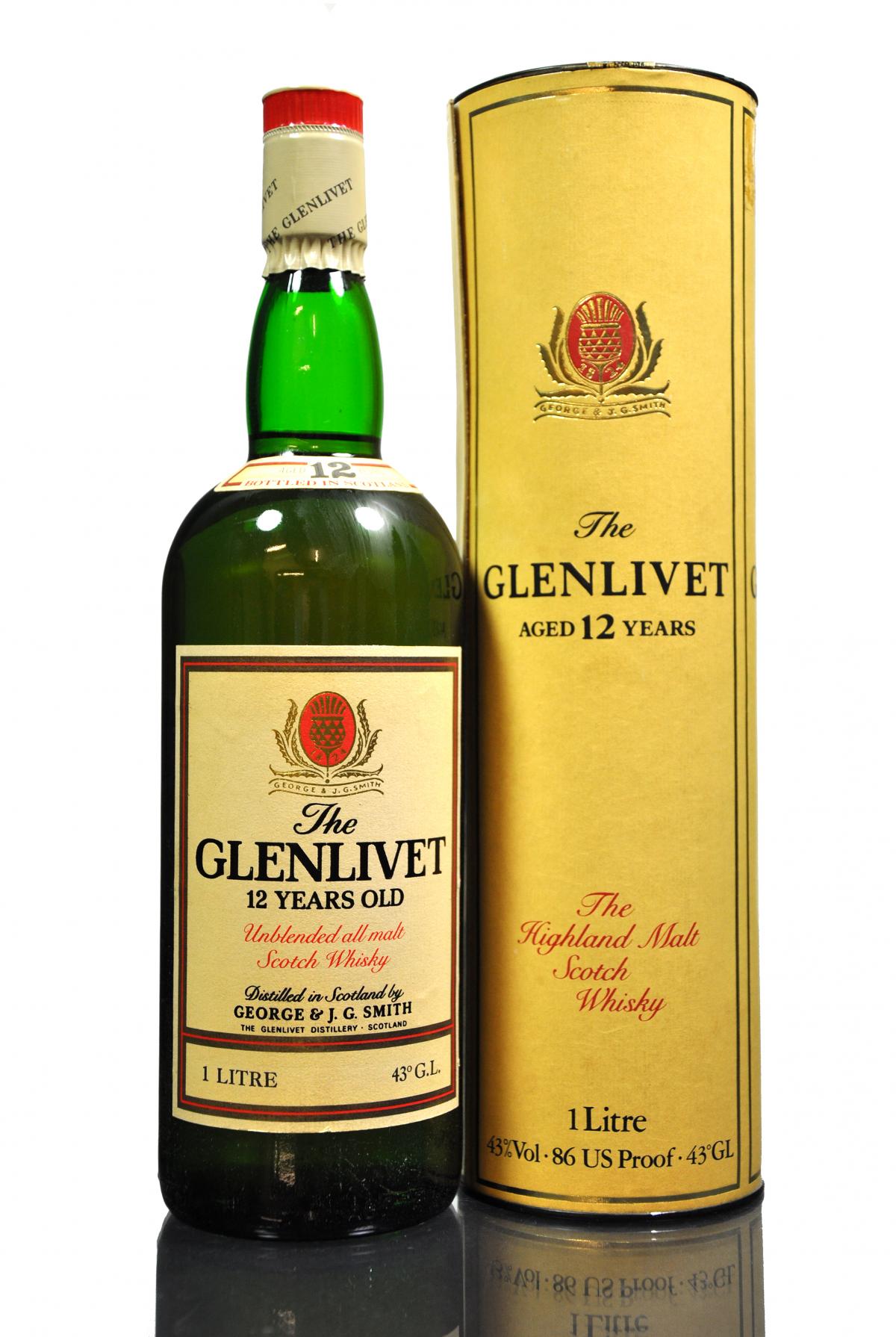 Glenlivet 12 Year Old - 1980s - 1 Litre