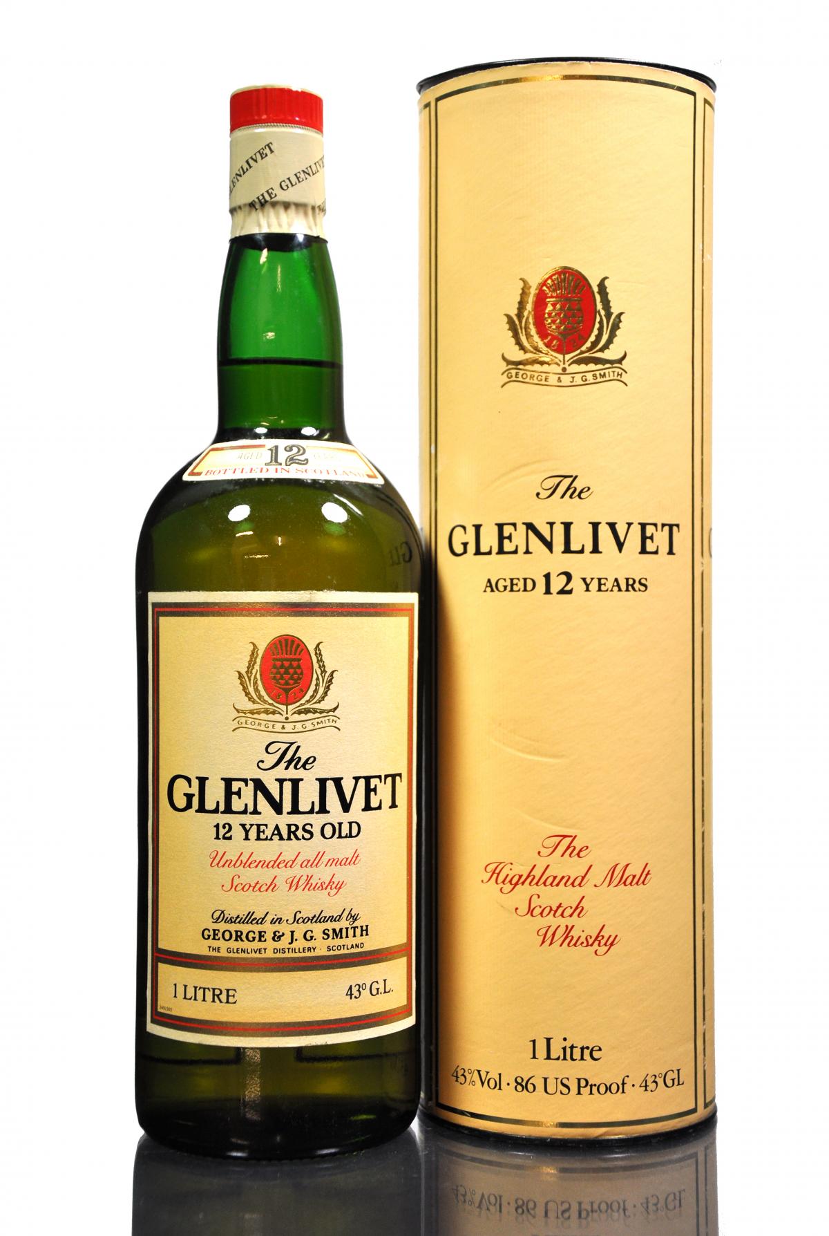 Glenlivet 12 Year Old - 1980s - 1 Litre