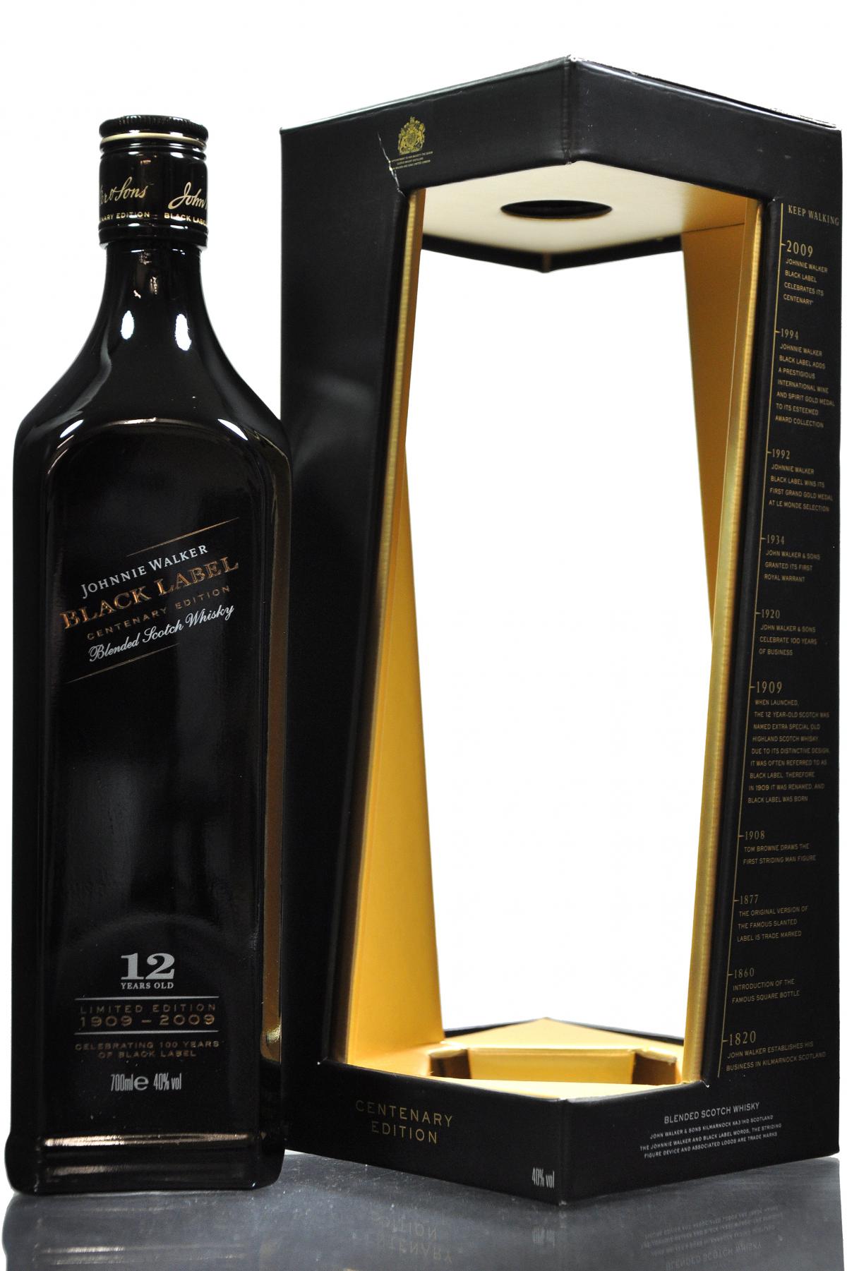Johnnie Walker 12 Year Old - Black Label - Centenary Of The Striding Man 1909-2009
