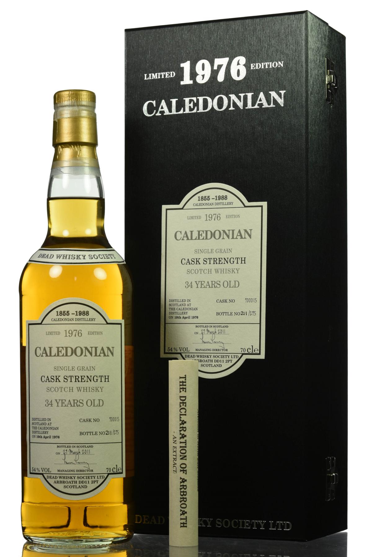 Caledonian 1976-2011 - 34 Year Old - Dead Whisky Society
