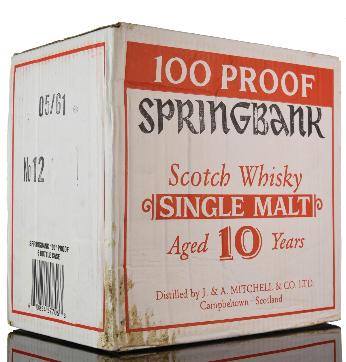 Sealed Case Springbank 10 Year Old - 100 Proof