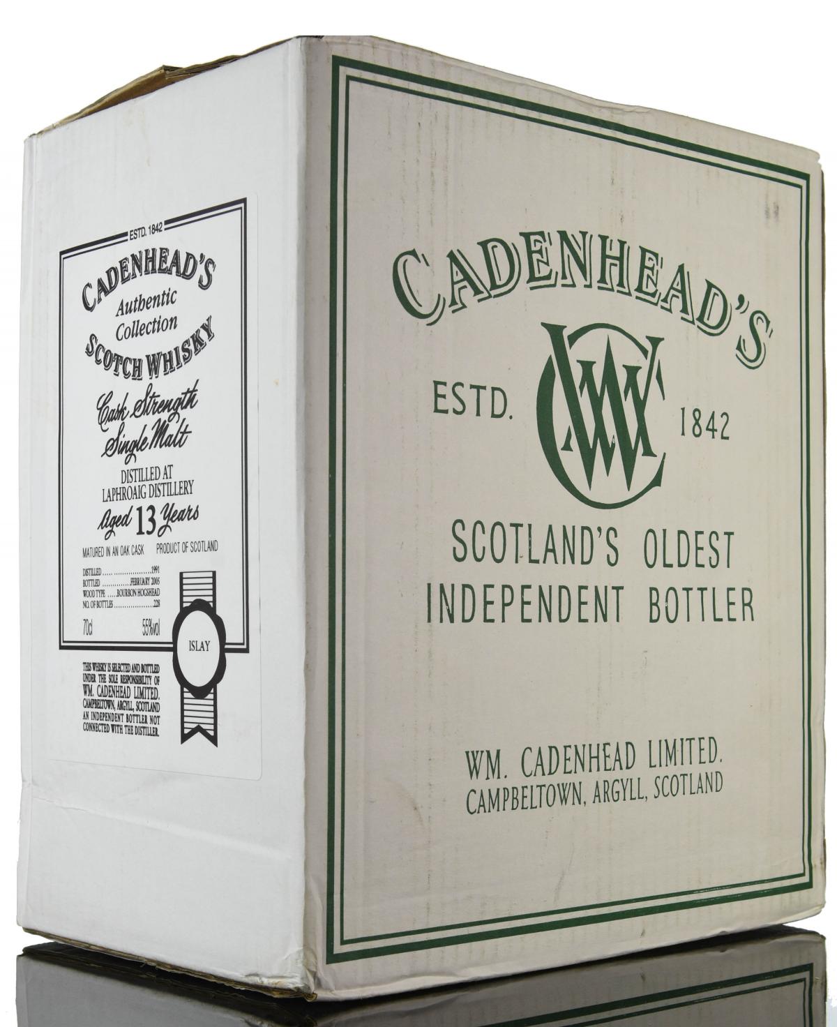 1 Case Laphroaig 1991-2005 - 13 Year Old - Cadenheads Authentic Collection