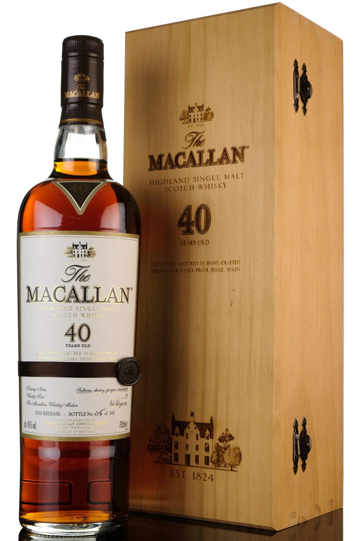 Macallan 40 Year Old - 2016 Release