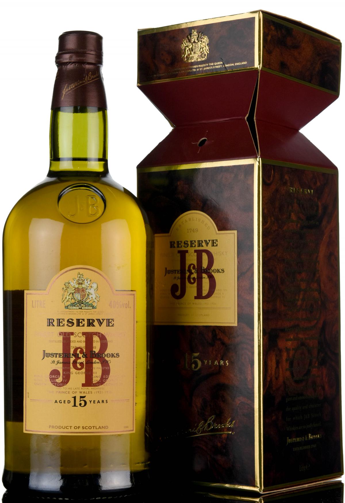 J&B Reserve 15 Year Old - 1 Litre