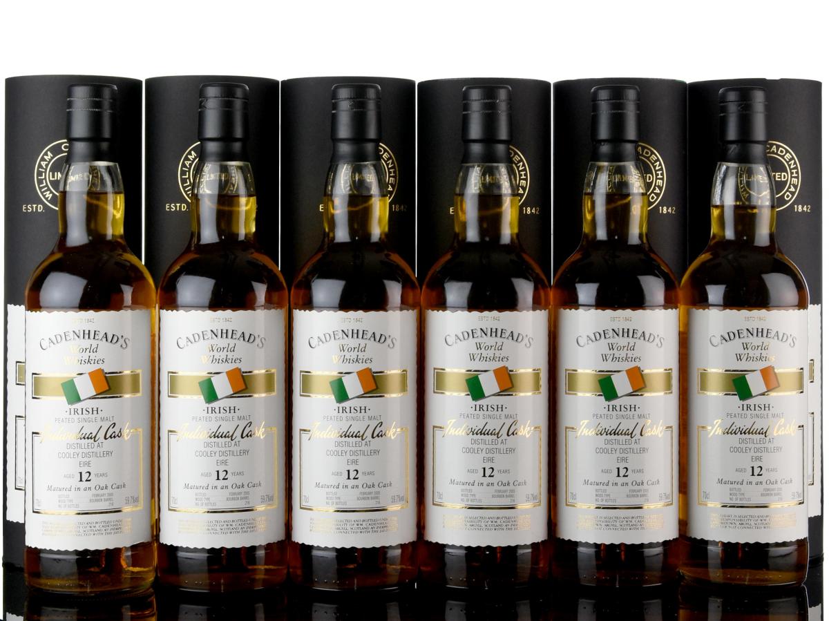 6 x Cooley 12 Year Old - Irish Whiskey - Cadenheads World Whiskies