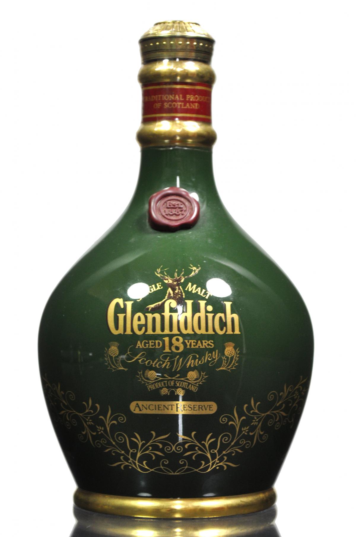 Glenfiddich 18 Year Old - Ancient Reserve - Green Ceramic - 1990s