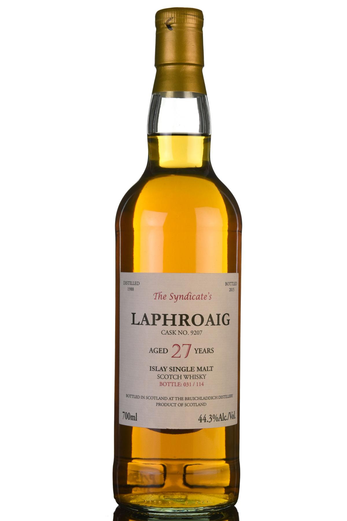 Laphroaig 1988-2015 - 27 Year Old - The Syndicate - 114 Bottles