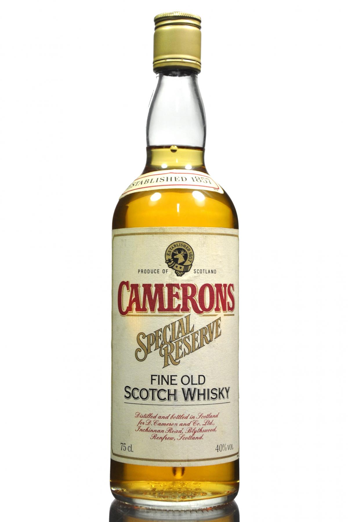 Camerons Special Reserve - 1980s