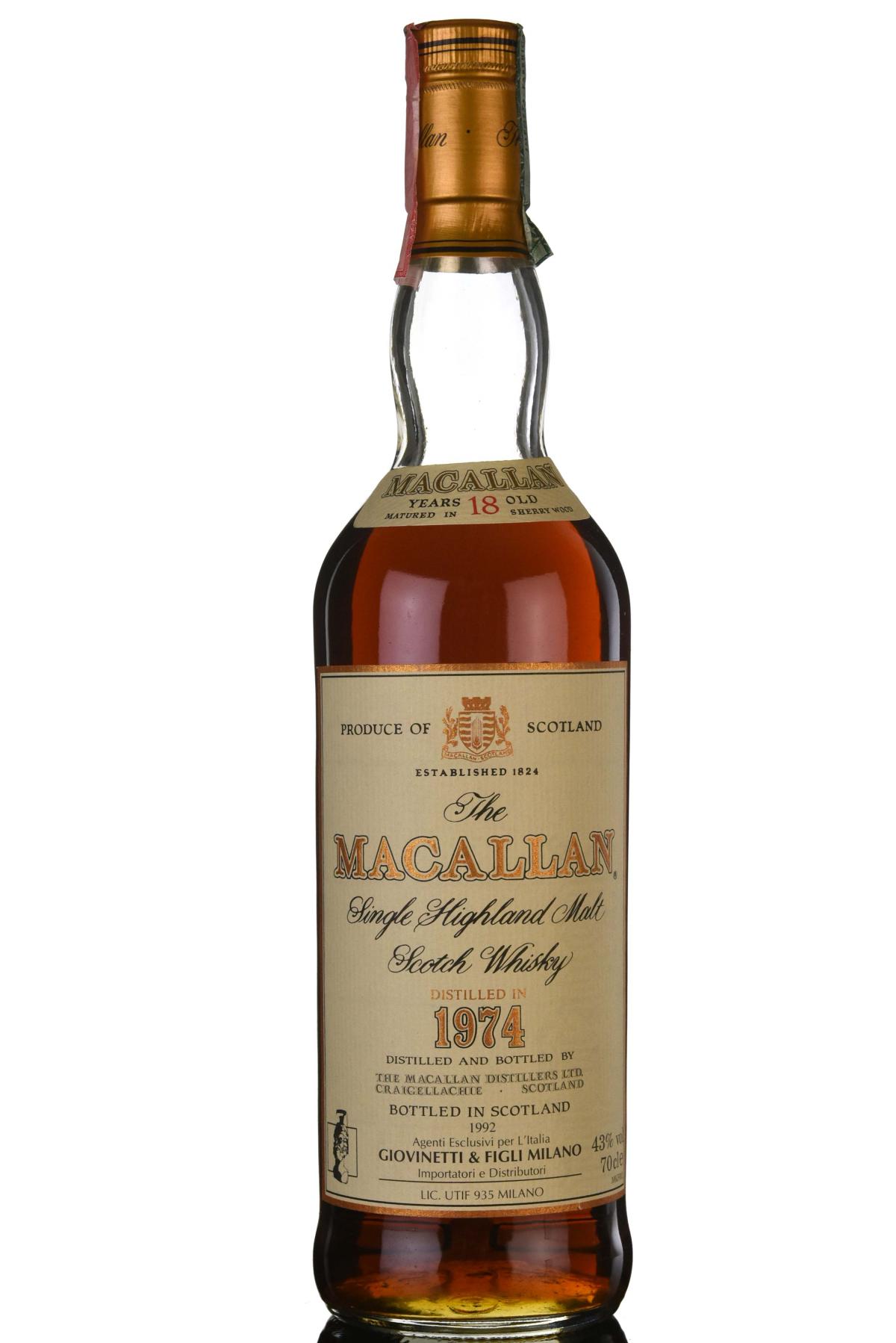 Macallan 1974-1992 - 18 Year Old - Sherry Cask