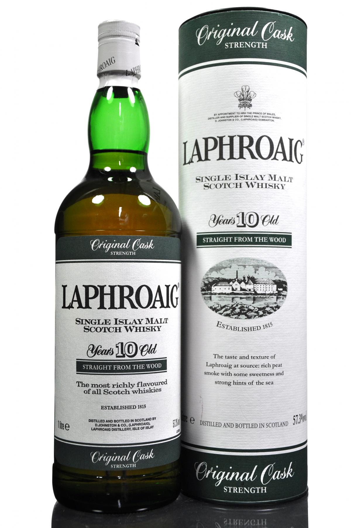 Laphroaig 10 Year Old - Original Cask Strength - 57.3% - 1 Litre - 1990s