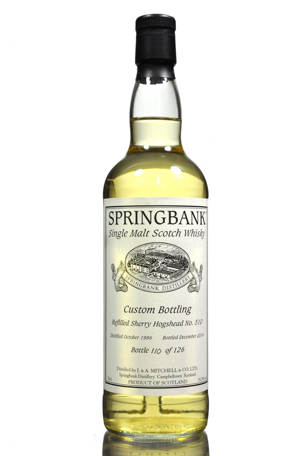 Springbank 1996-2014 - Custom Private Bottling - Single Cask 510