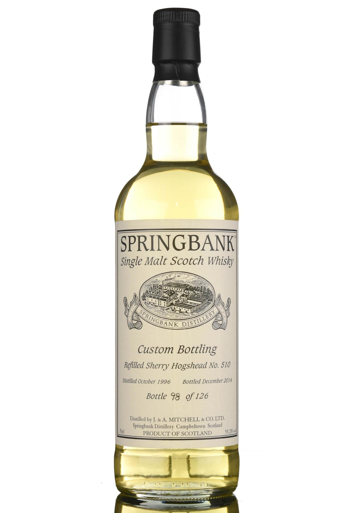 Springbank 1996-2014 - Custom Private Bottling - Single Cask 510