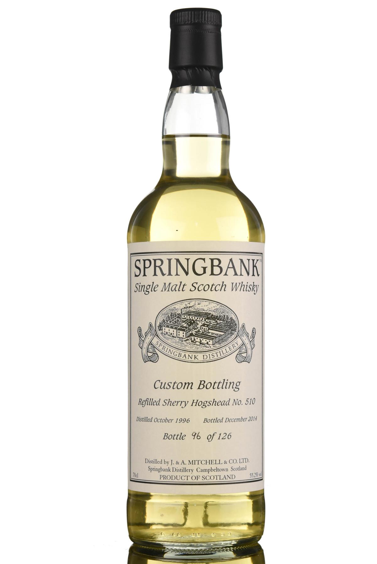 Springbank 1996-2014 - Custom Private Bottling - Single Cask 510