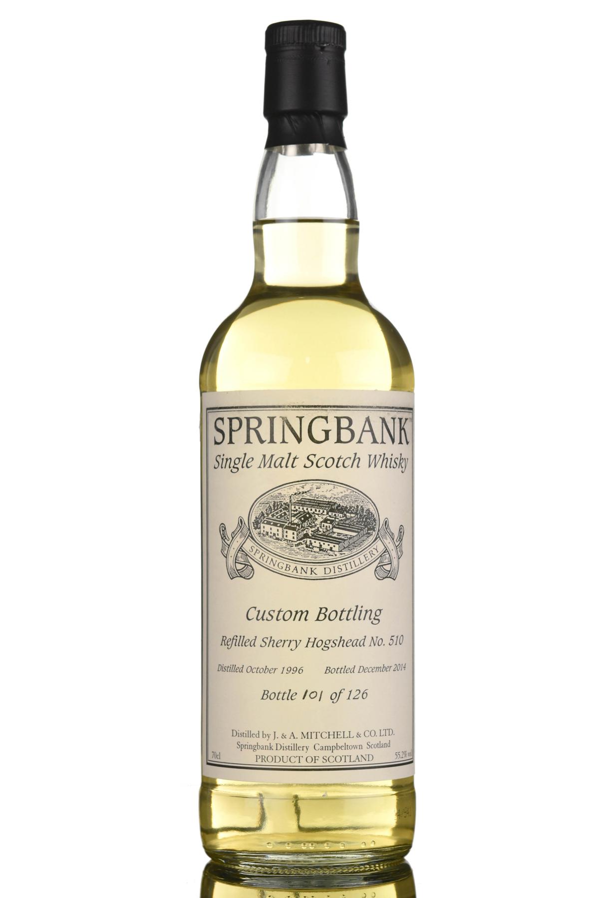 Springbank 1996-2014 - Custom Private Bottling - Single Cask 510