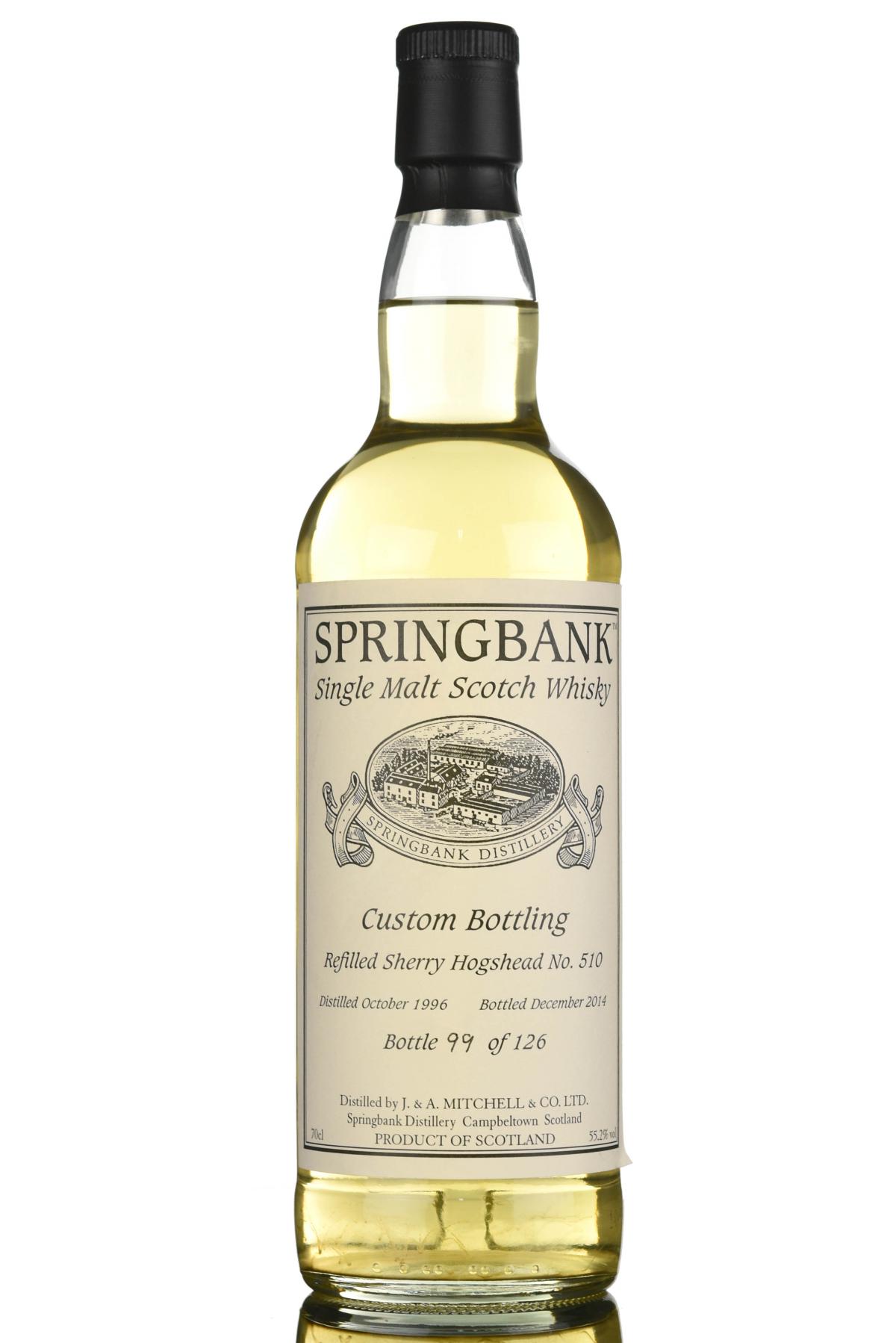 Springbank 1996-2014 - Custom Private Bottling - Single Cask 510