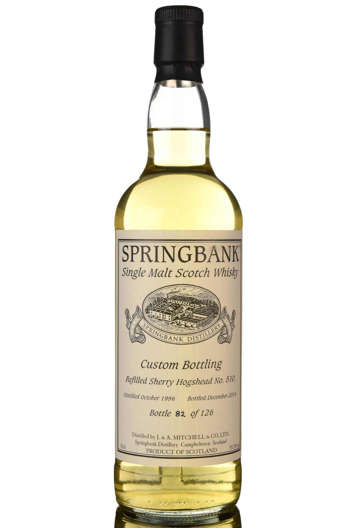 Springbank 1996-2014 - Custom Private Bottling - Single Cask 510