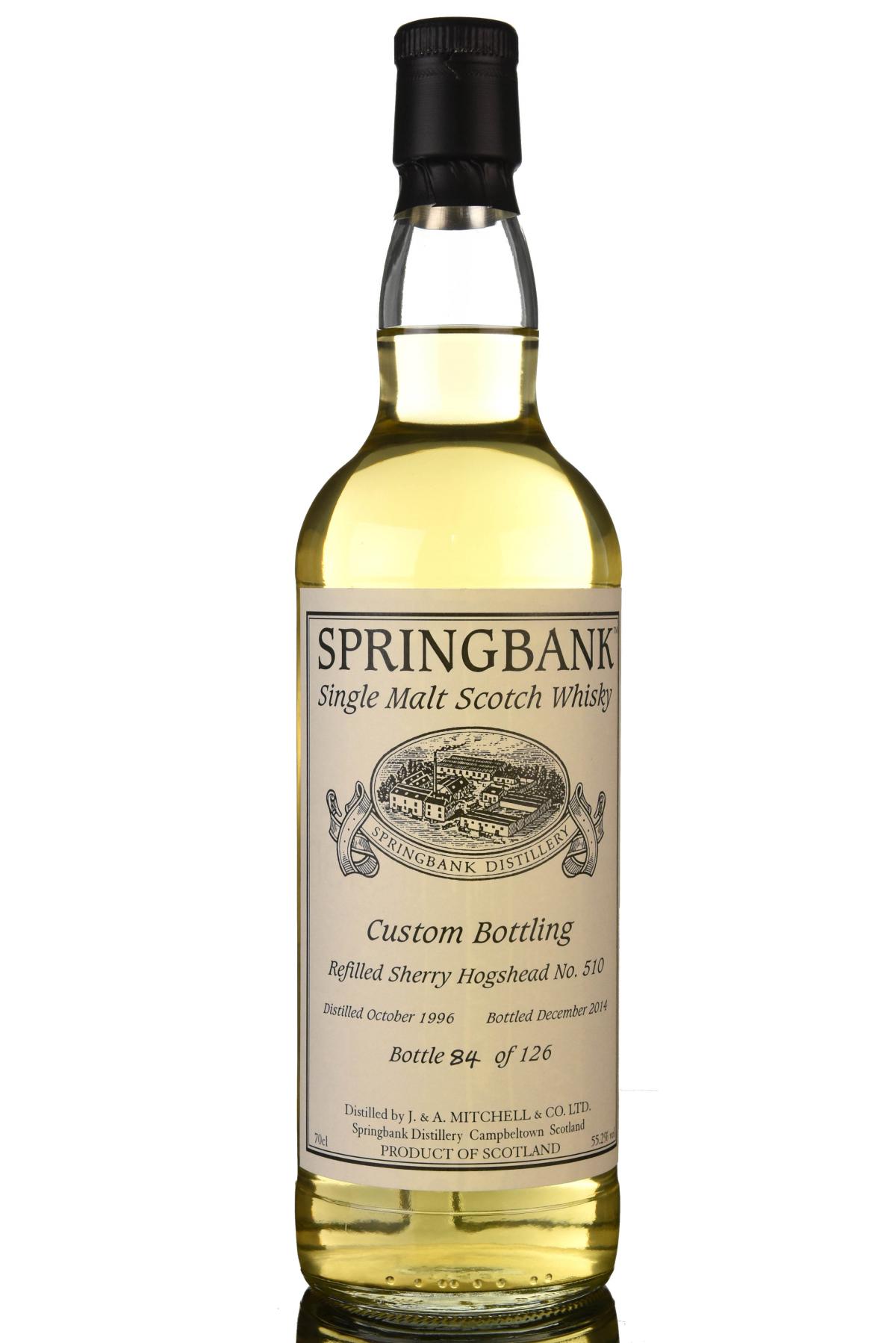 Springbank 1996-2014 - Custom Private Bottling - Single Cask 510