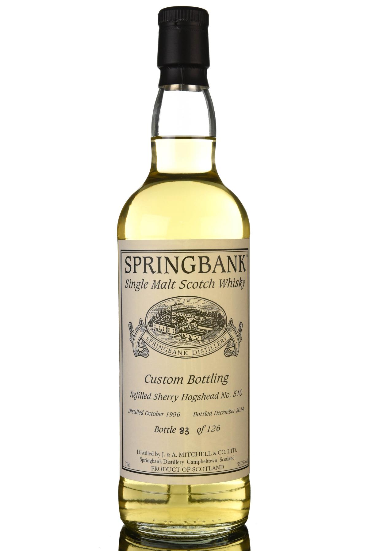 Springbank 1996-2014 - Custom Private Bottling - Single Cask 510