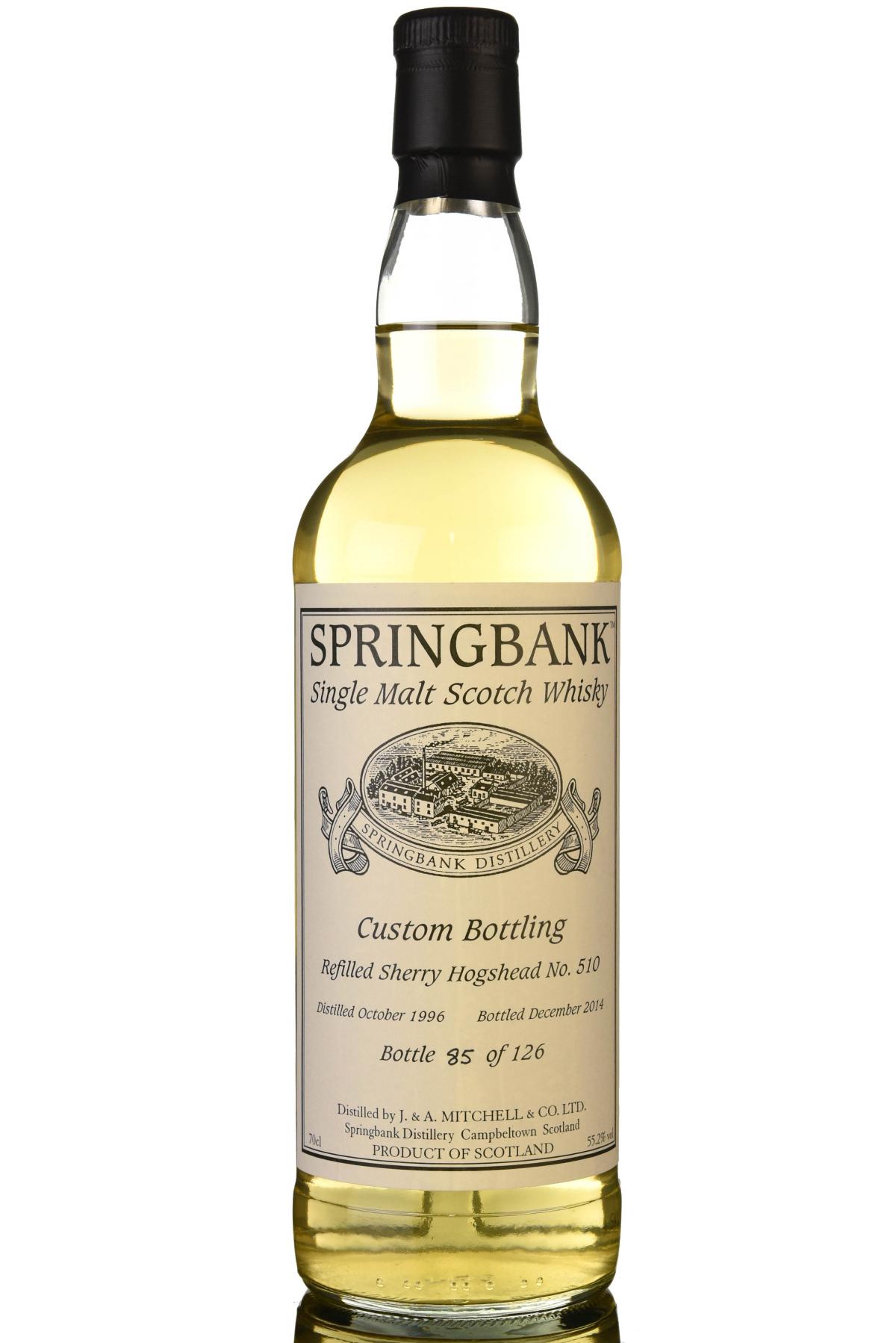 Springbank 1996-2014 - Custom Private Bottling - Single Cask 510