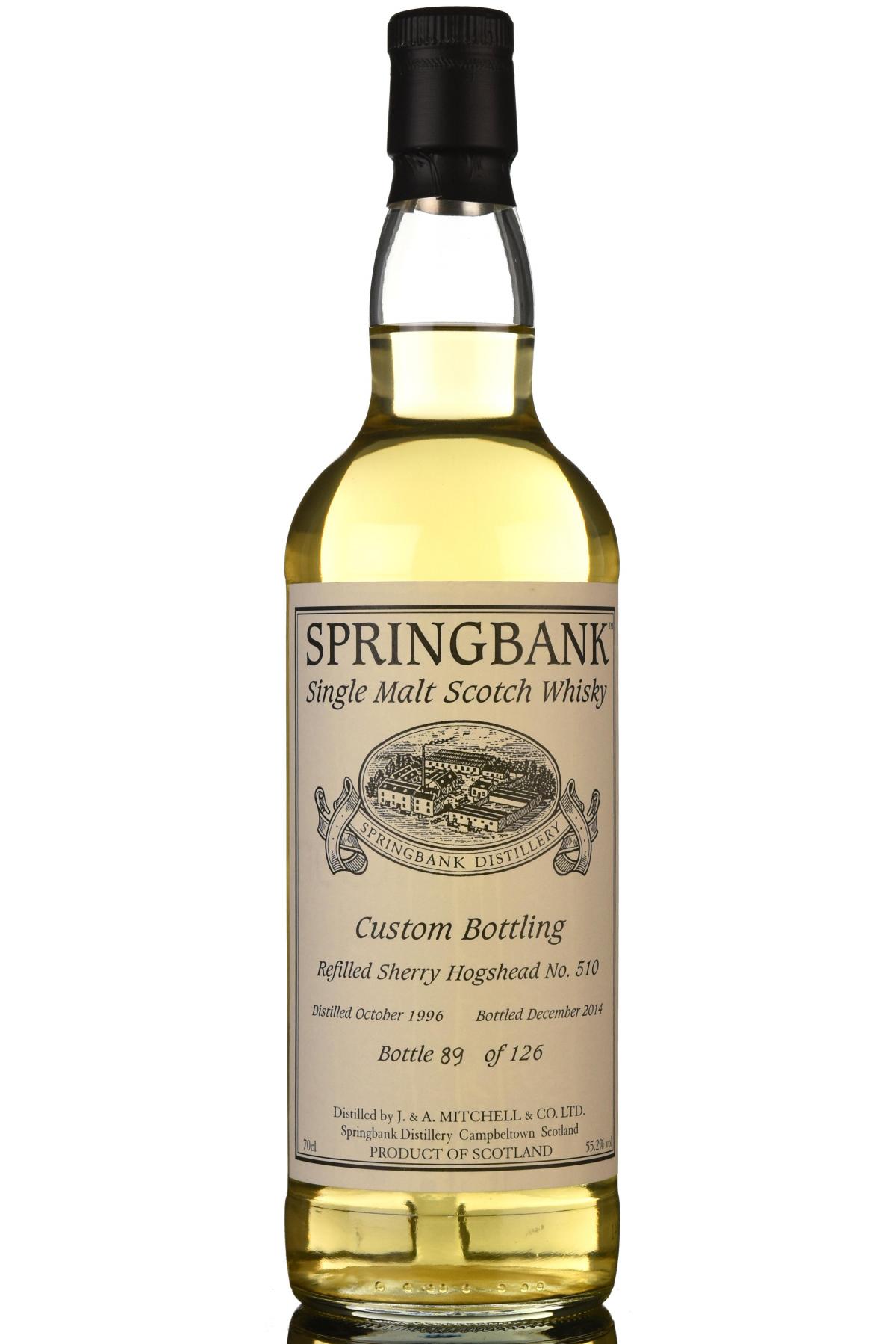 Springbank 1996-2014 - Custom Private Bottling - Single Cask 510