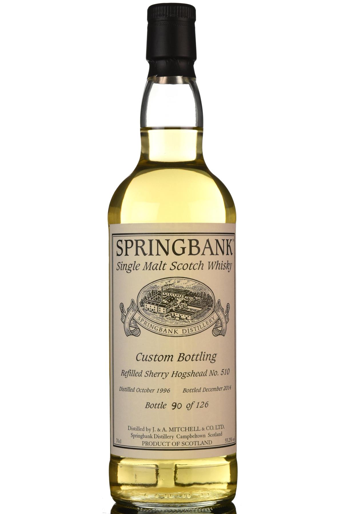 Springbank 1996-2014 - Custom Private Bottling - Single Cask 510