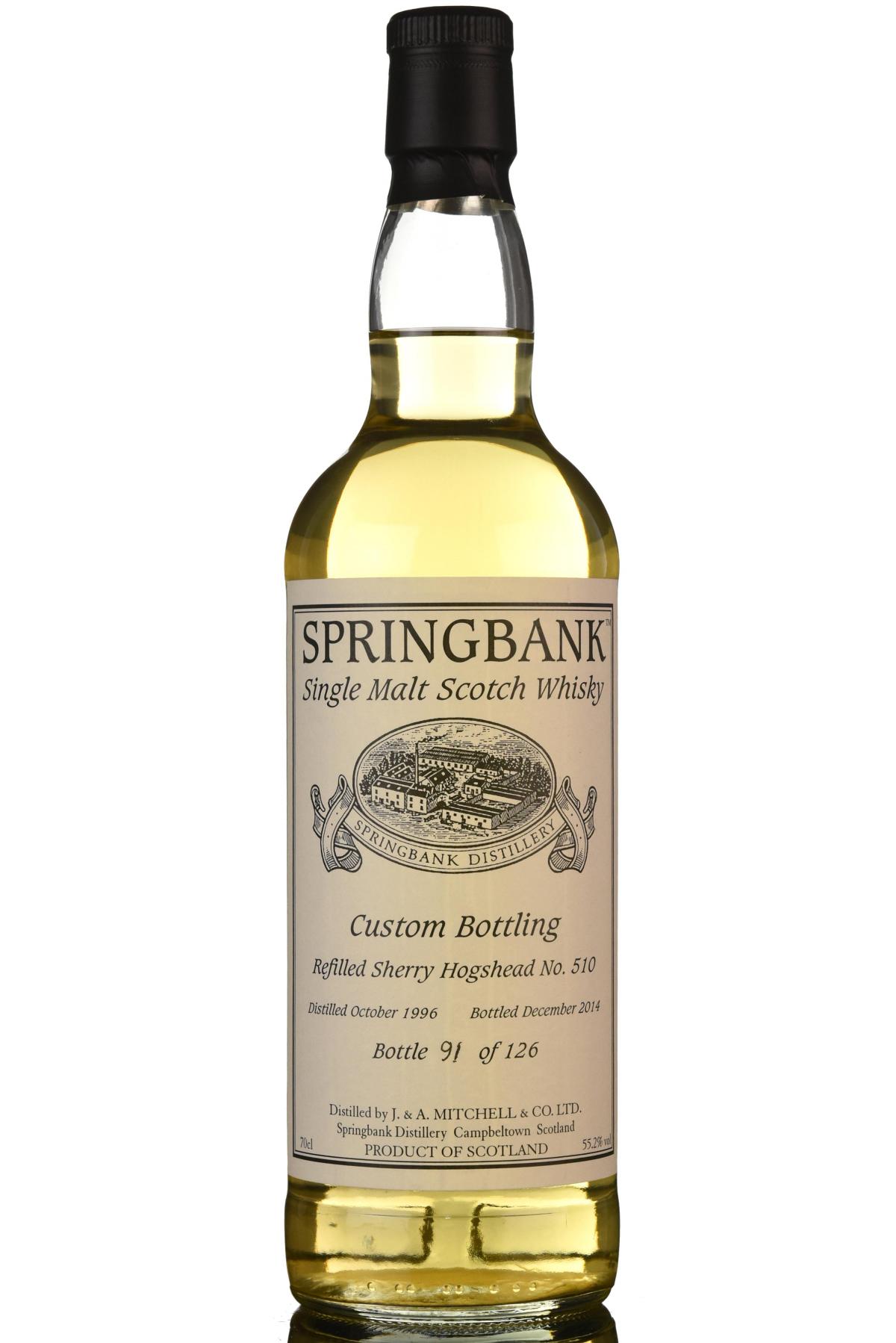 Springbank 1996-2014 - Custom Private Bottling - Single Cask 510