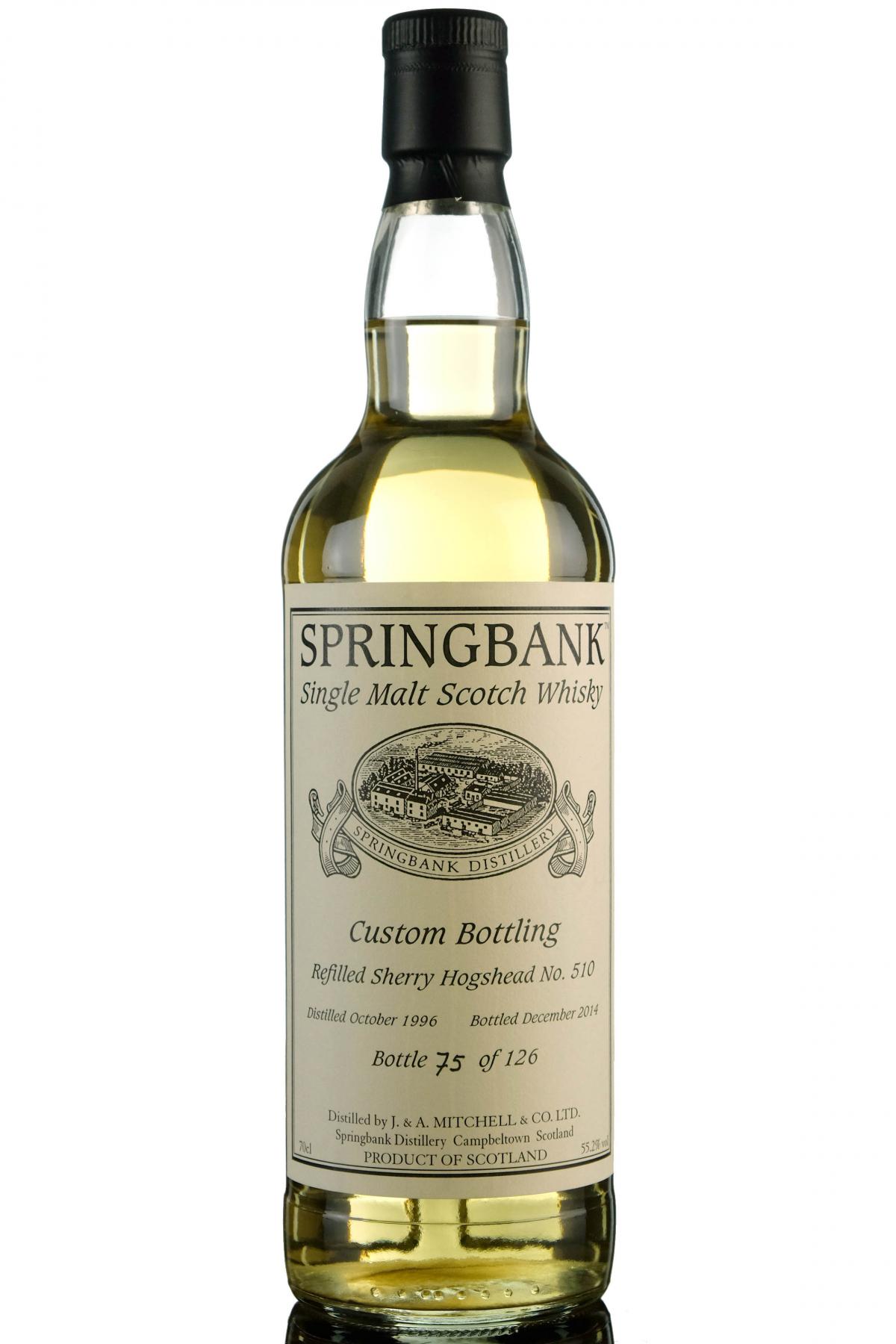 Springbank 1996-2014 - Custom Private Bottling - Single Cask 510