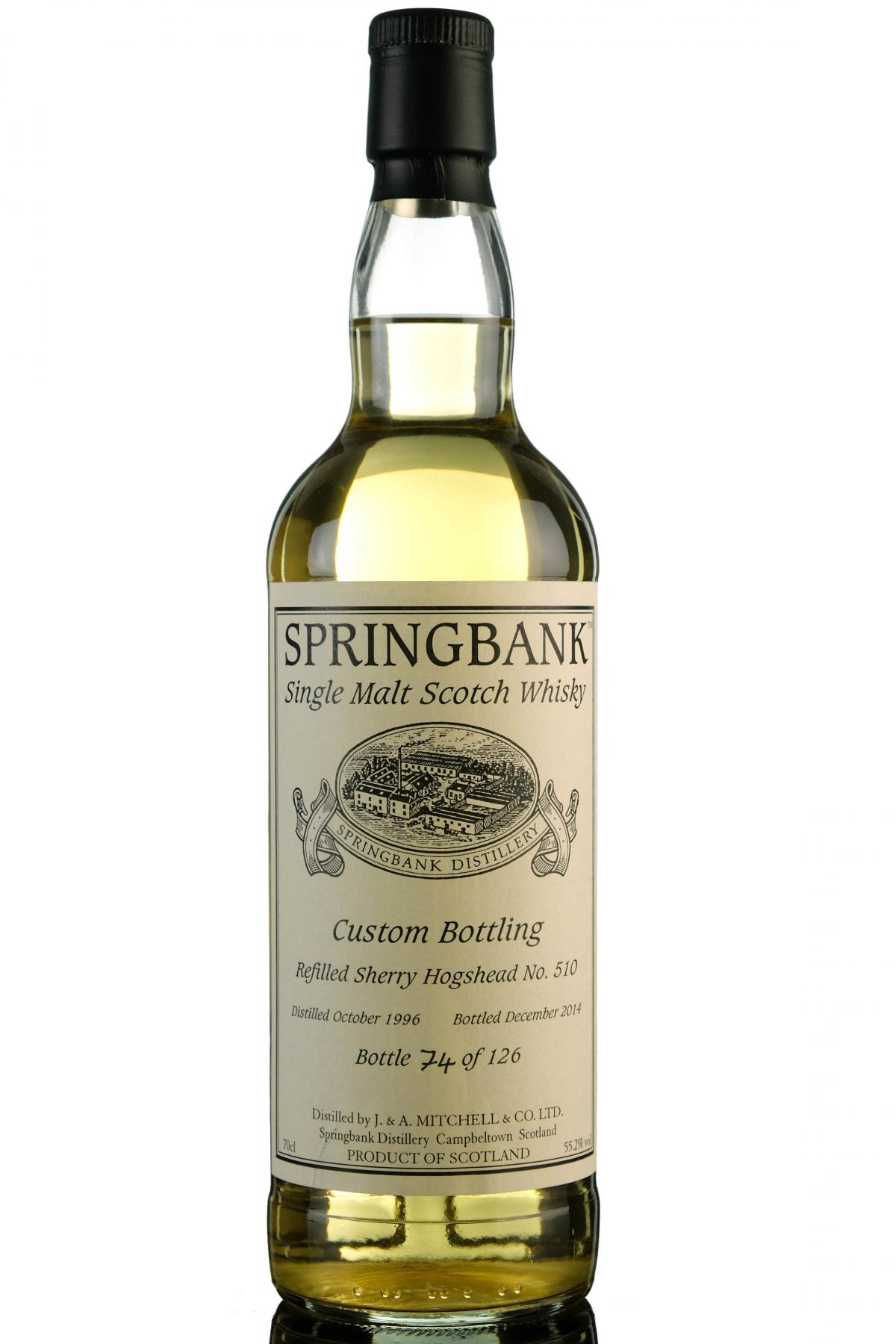 Springbank 1996-2014 - Custom Private Bottling - Single Cask 510