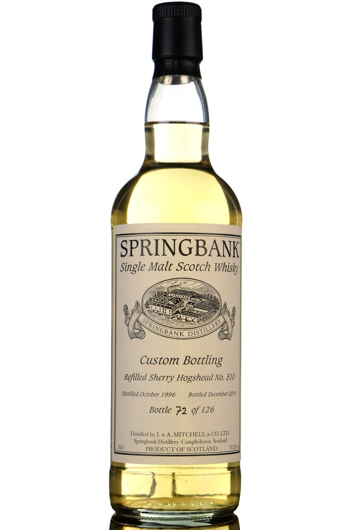 Springbank 1996-2014 - Custom Private Bottling - Single Cask 510