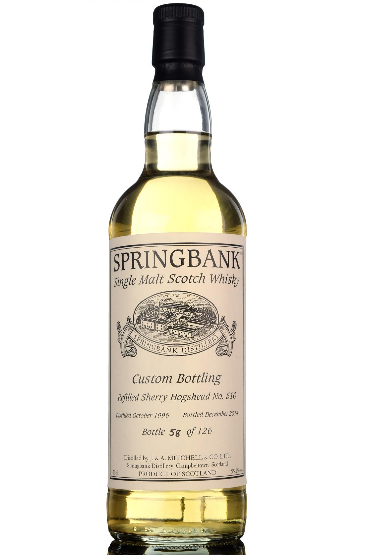 Springbank 1996-2014 - Custom Private Bottling - Single Cask 510