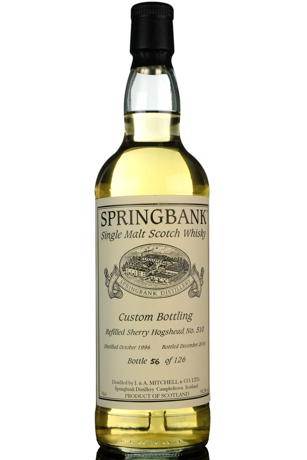 Springbank 1996-2014 - Custom Private Bottling - Single Cask 510