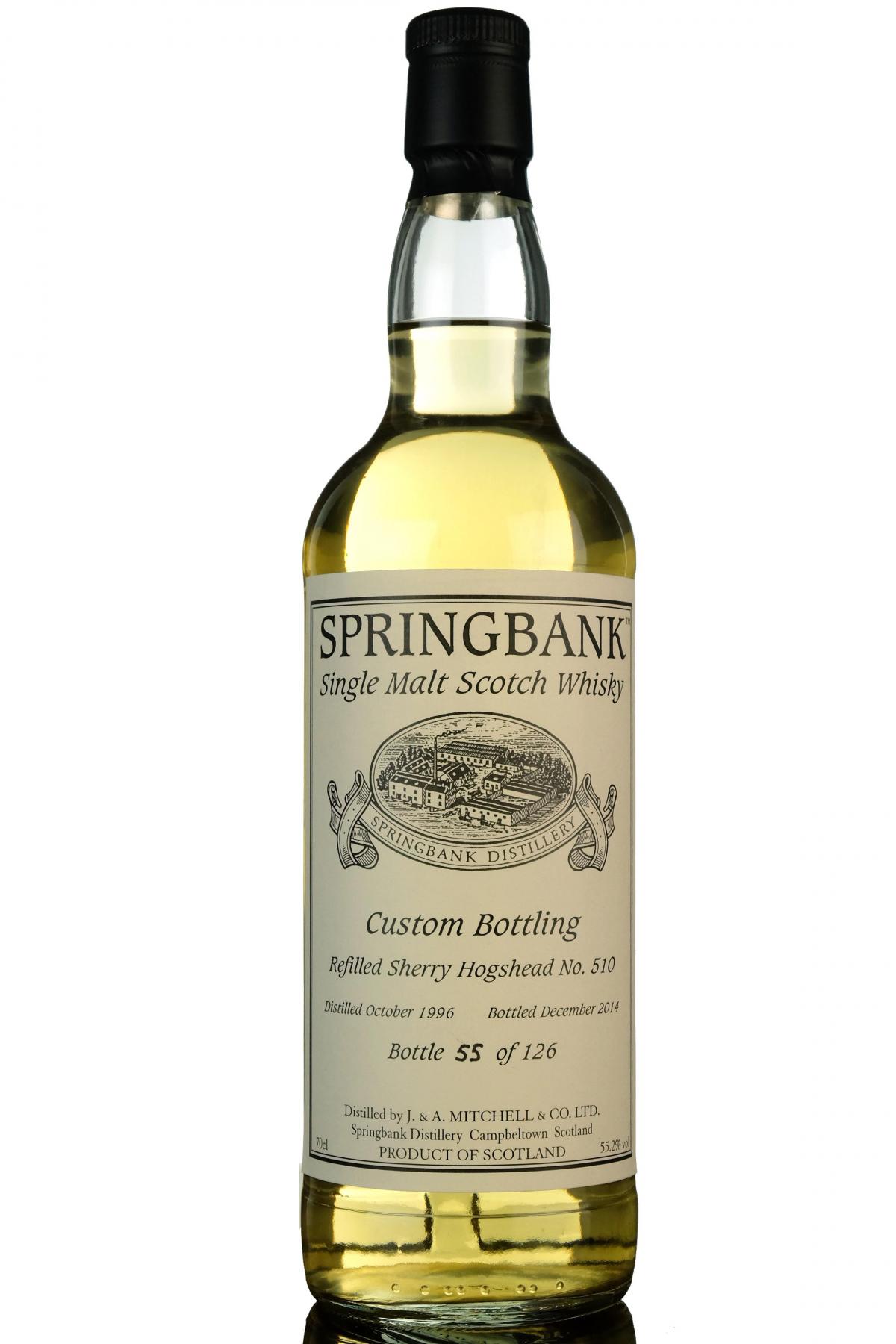 Springbank 1996-2014 - Custom Private Bottling - Single Cask 510