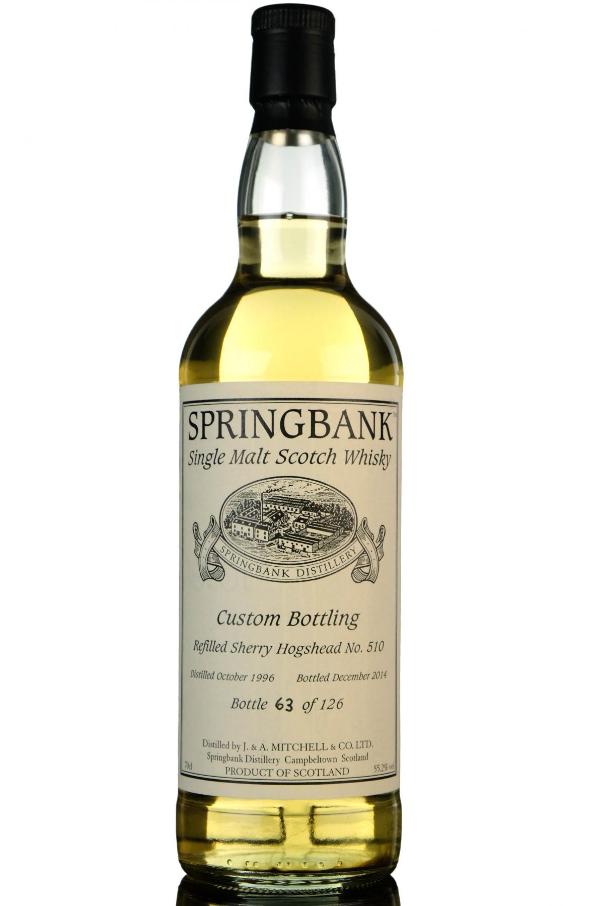 Springbank 1996-2014 - Custom Private Bottling - Single Cask 510