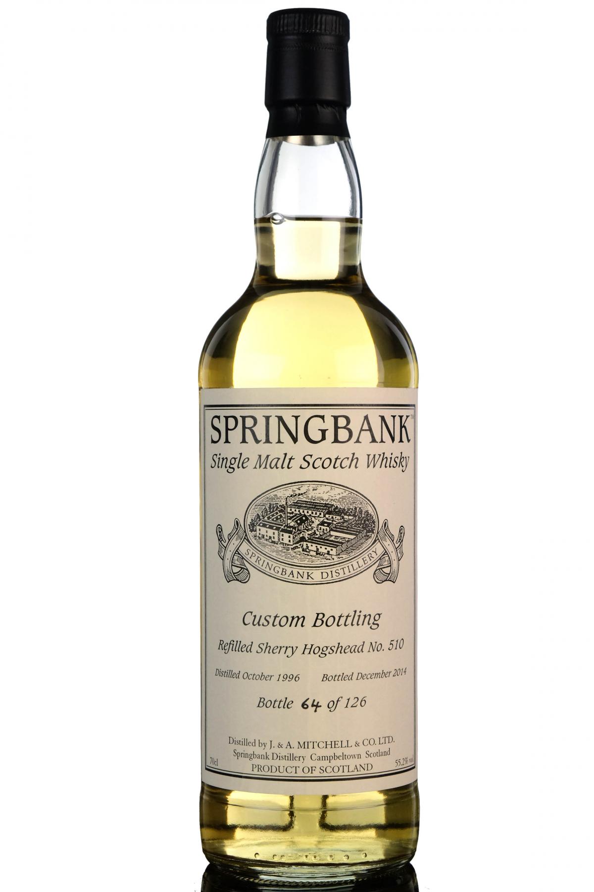 Springbank 1996-2014 - Custom Private Bottling - Single Cask 510