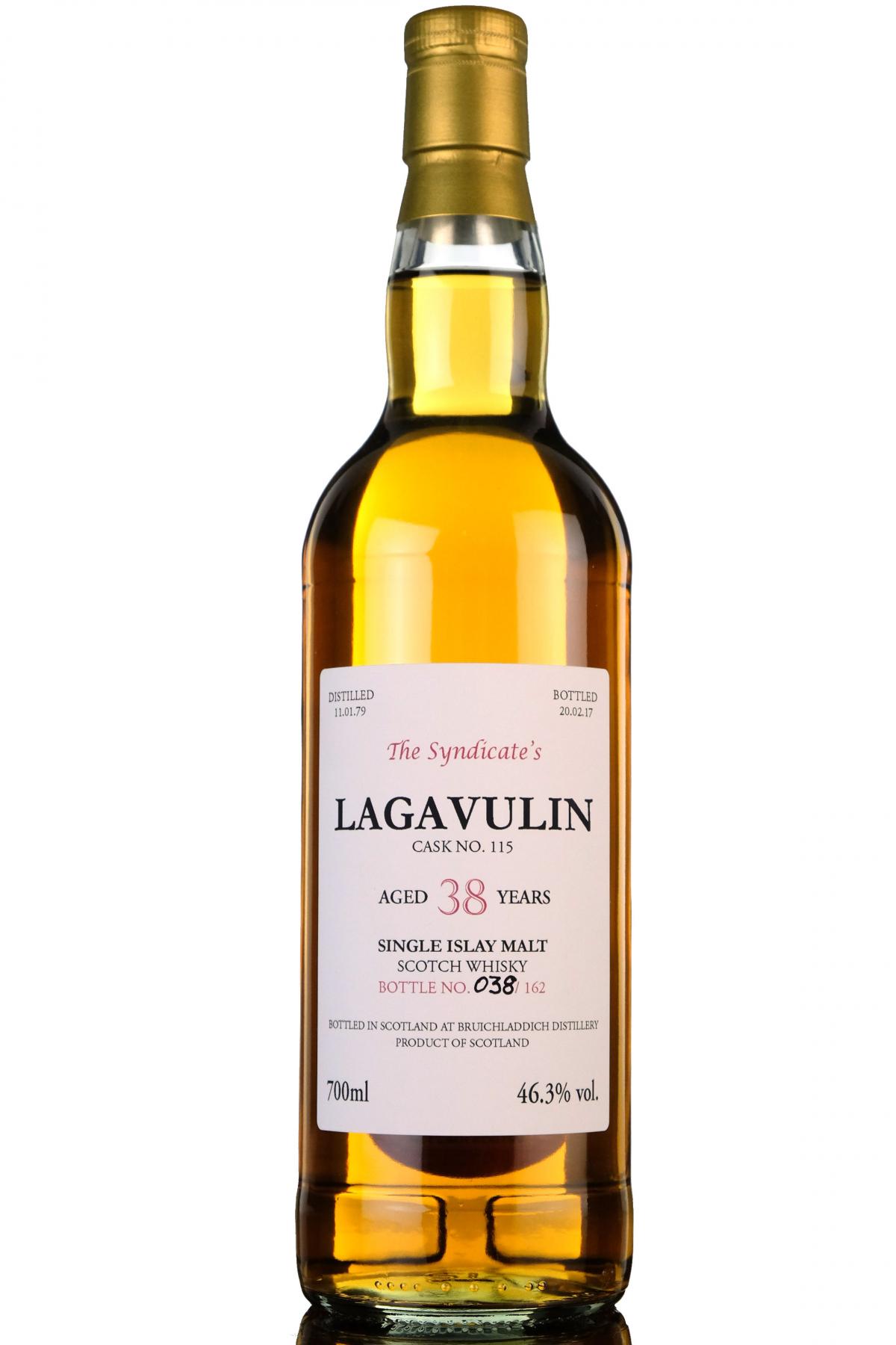 Lagavulin 1979-2017 - 38 Year Old - The Syndicate - 162 Bottles