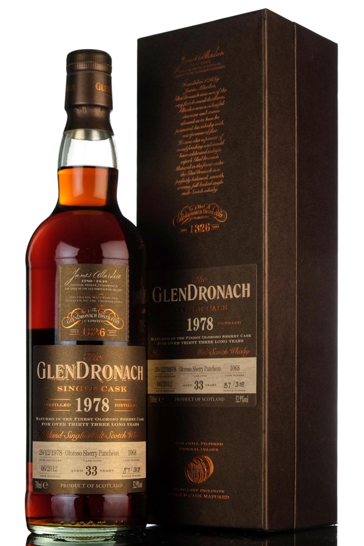 Glendronach 1978-2012 - 33 Year Old - Single Cask 1068 - Batch 6