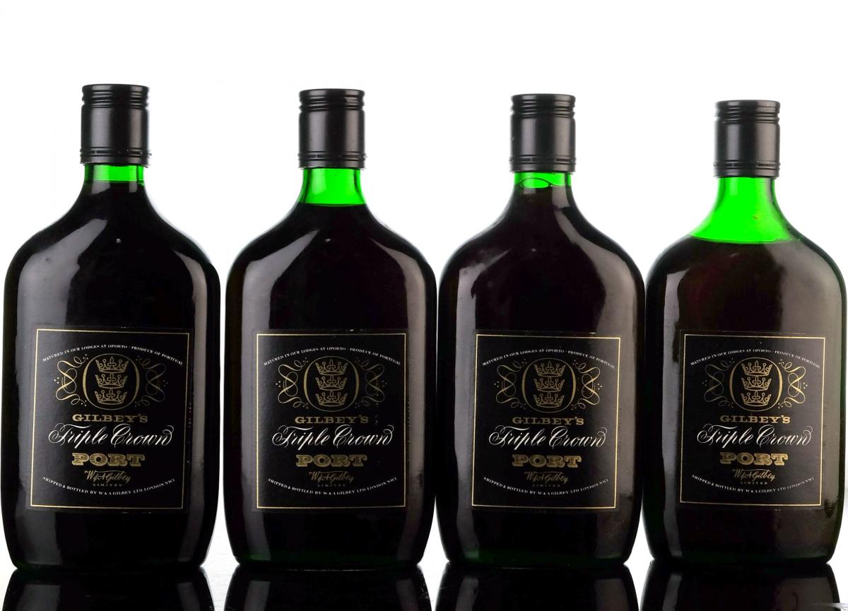 4 x Gilbeys Triple Crown Port - Half Bottles