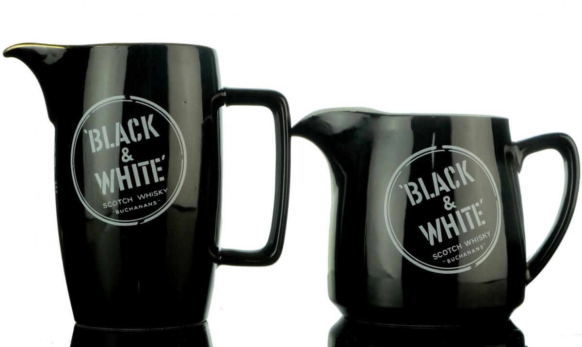 2 x Black & White Water Jugs
