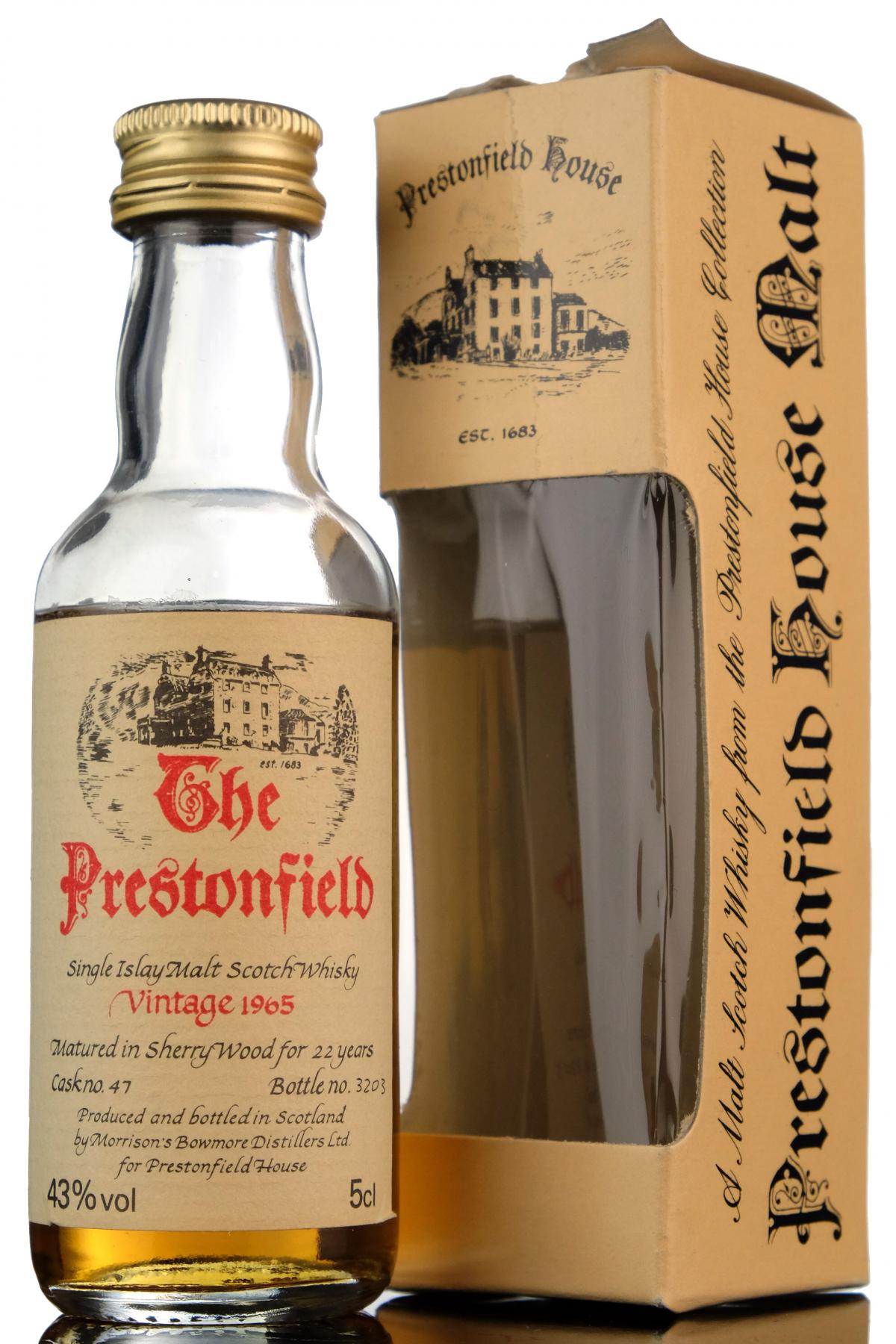Bowmore 1965 - 22 Year Old - The Prestonfield Miniature