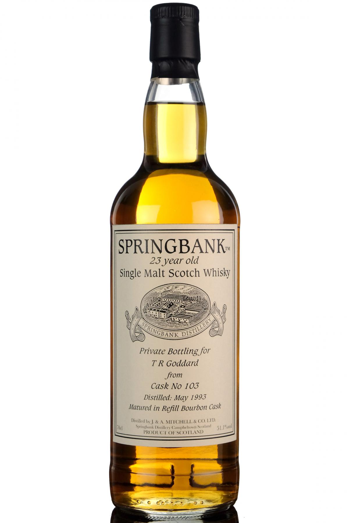 Springbank 1993 - 23 Year Old - Custom Private Bottling - Single Cask 103